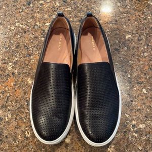 Halogen Black Perforated Slip Ons Sneakers